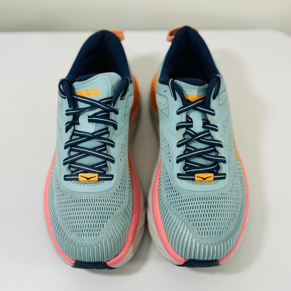 Hoka One One Women's Bondi 7 Blue Pink Running Shoes Women's 8.5D 1110519 BHBI - Picture 4 of 9